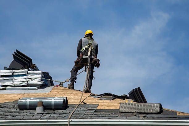 Professional Roof Replacement technician working in Hull, MA